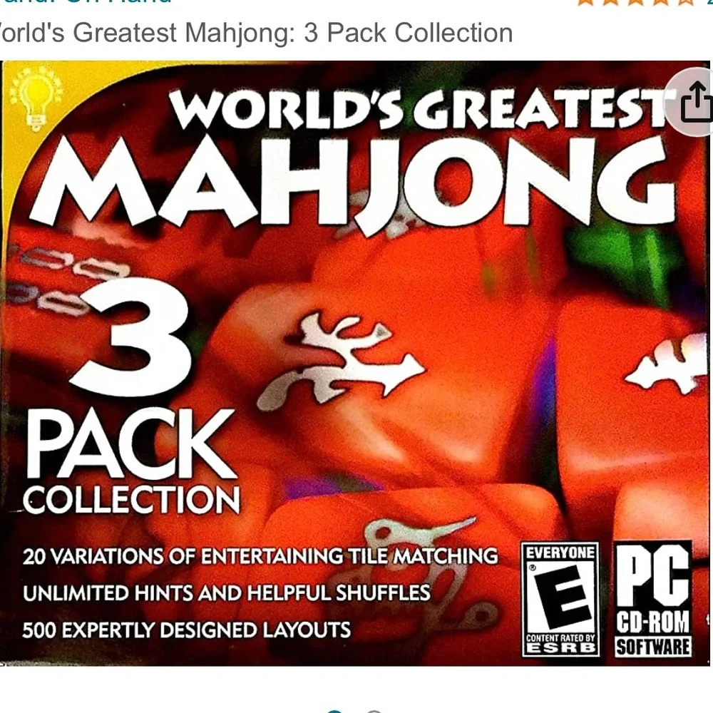 PC Game: World's Best Mahjong with 3 complete Mahjong games.